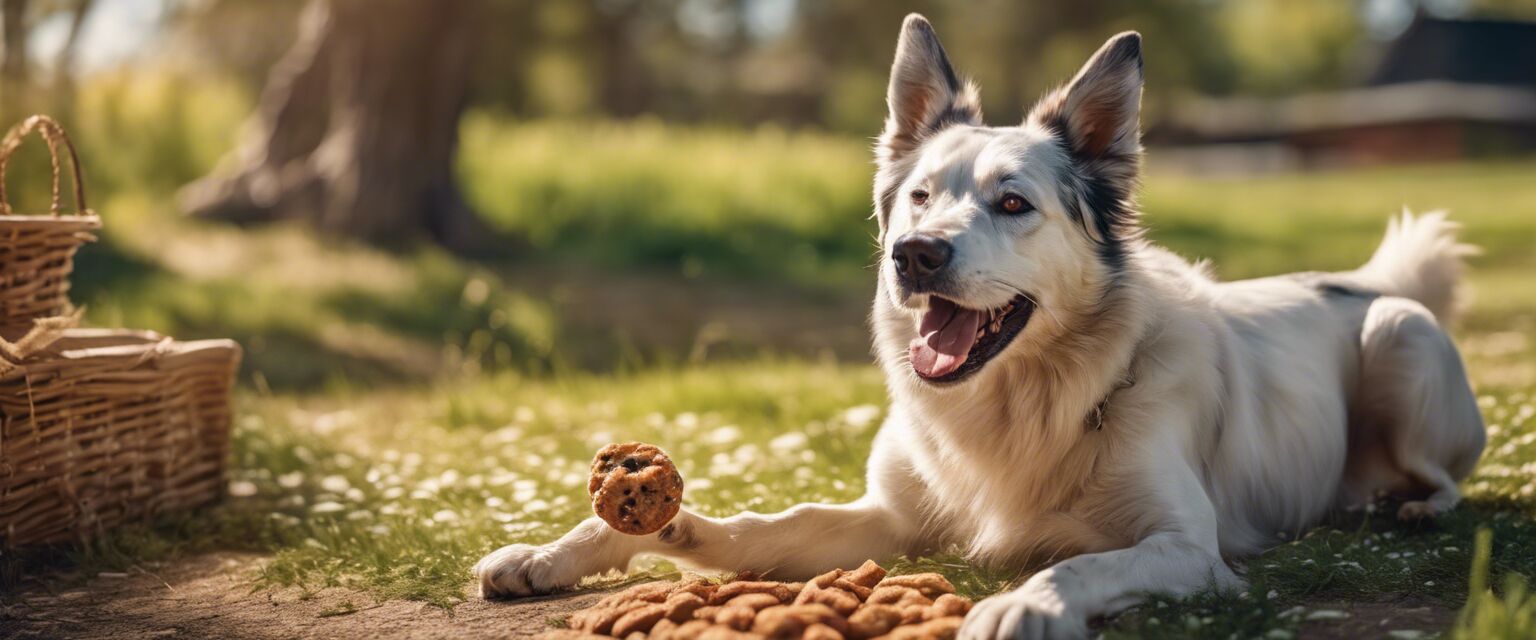 Dog enjoying organic treats