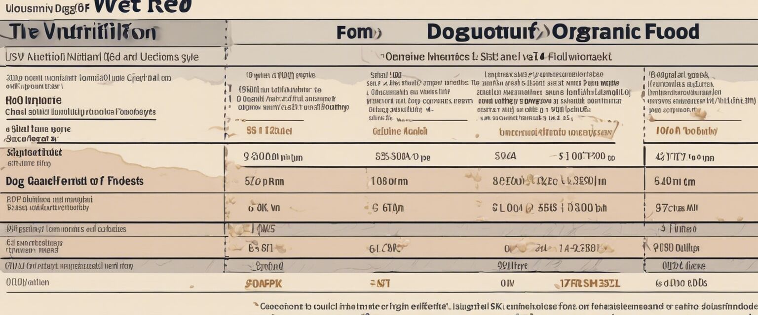 Nutrition info for wet organic dog food